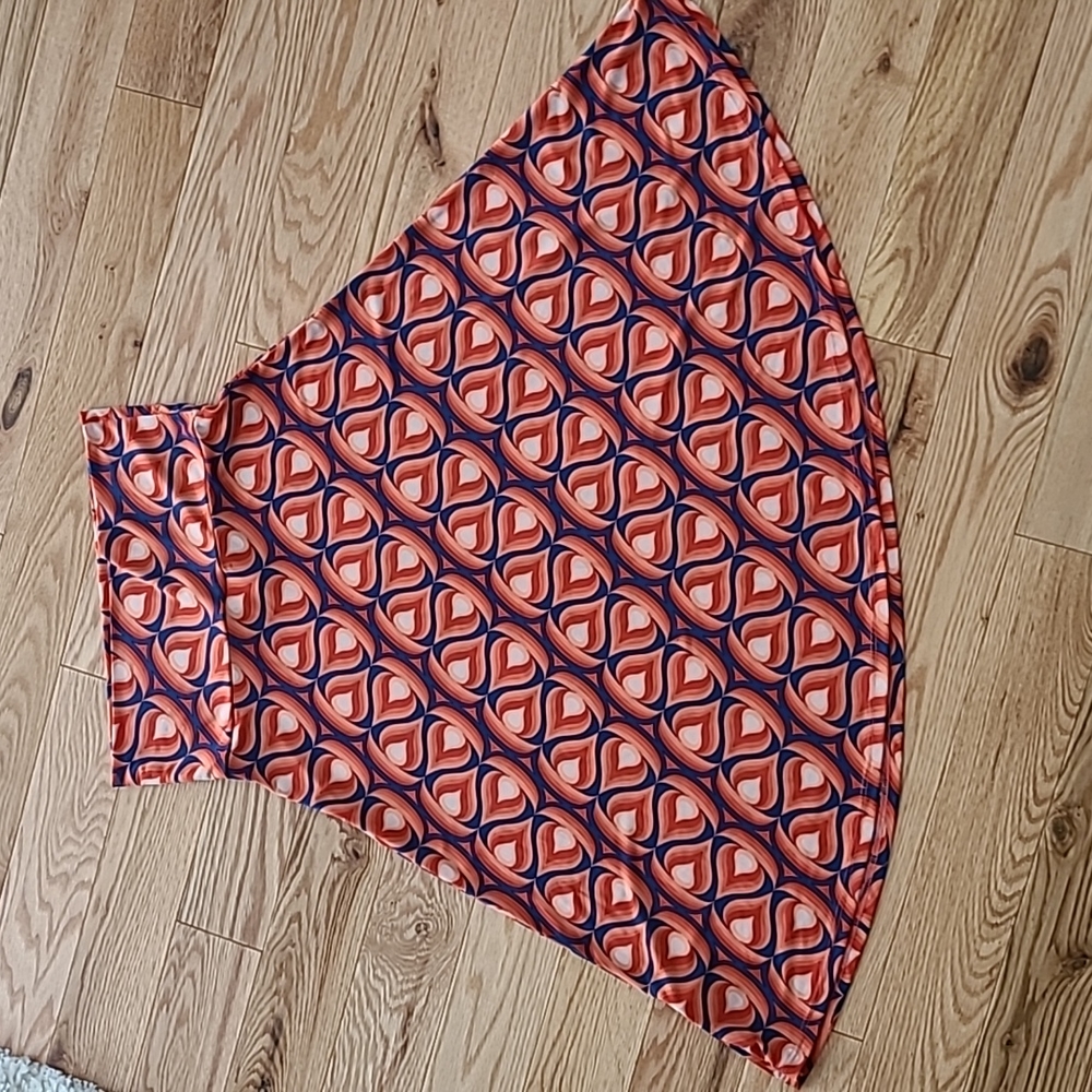 LuLaRoe Azure Skirt.  Size Small.   Peach/Orange/Blue Print
